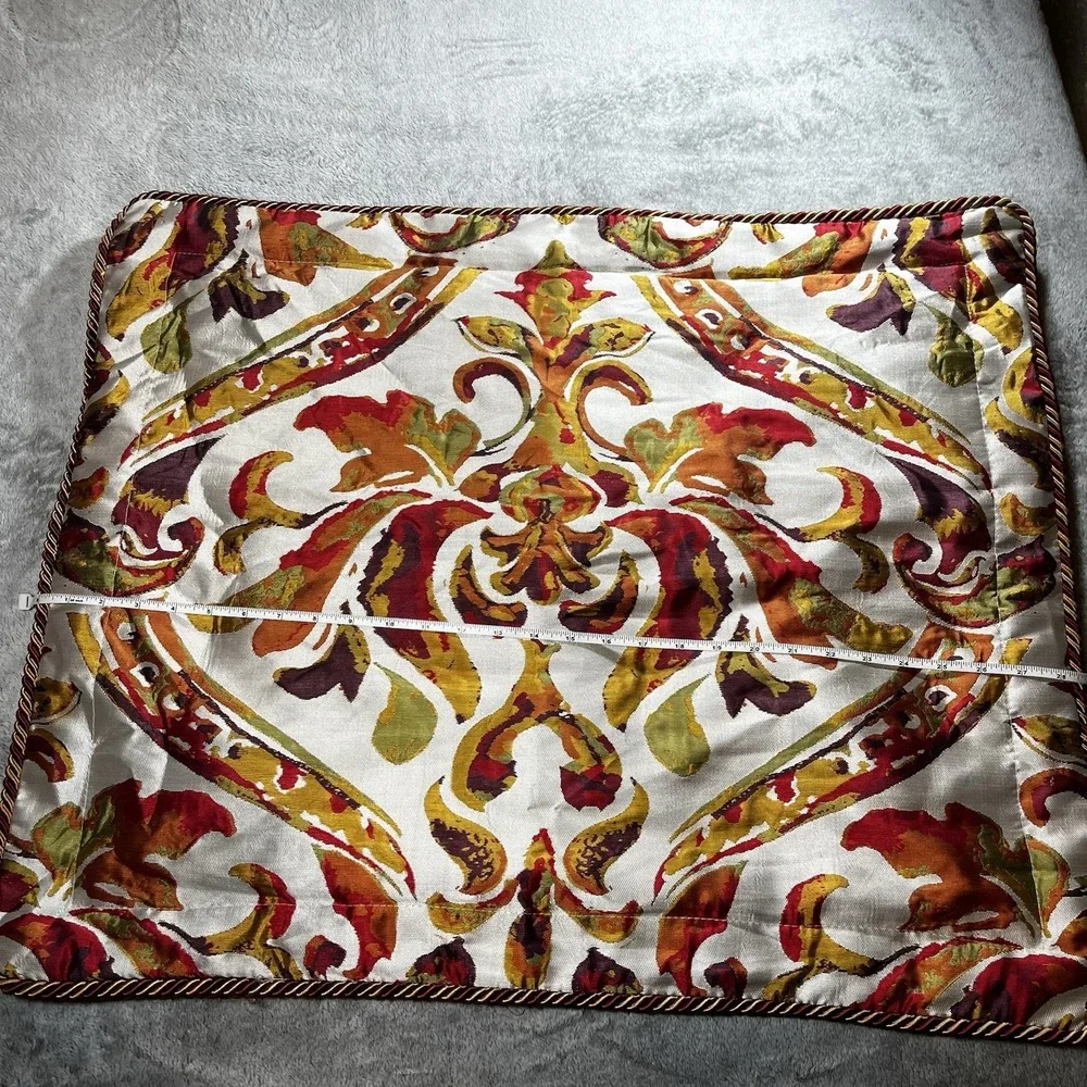 Sherry Kline Luxury Queen Pillow Shams Multicolor‎ Braided Trim P.C.H.F